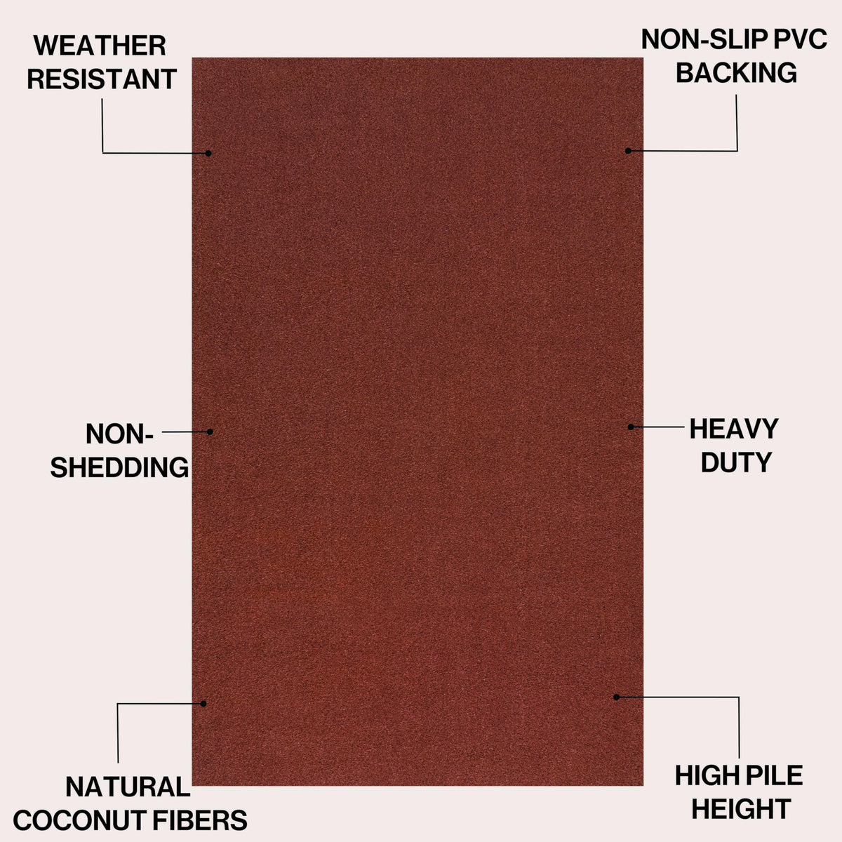 Natural Coir Indoor/Outdoor Mat 17" X 30" Natural/Black Stripe,