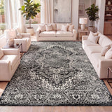 Vintage Medallion Indoor Area Rug Cream 3X5, Modern Boho for Living Room,