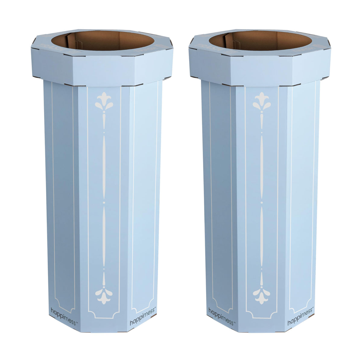 25 Gal Trash Can Bin, Brown, Set of 2