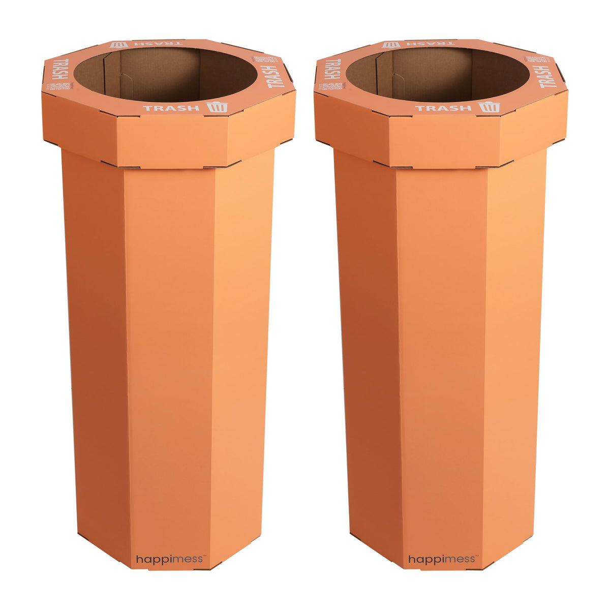 25 Gal Trash Can Bin, Brown, Set of 2