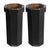 25 Gal Trash Can Bin, Brown, Set of 2