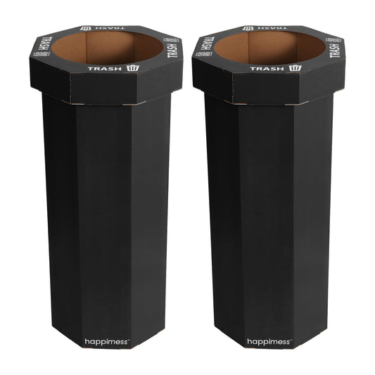 25 Gal Trash Can Bin, Brown, Set of 2