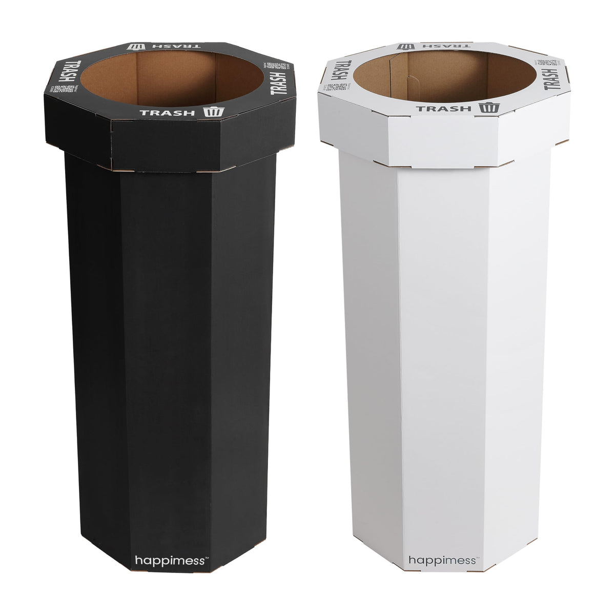 25 Gal Trash Can Bin, Brown, Set of 2
