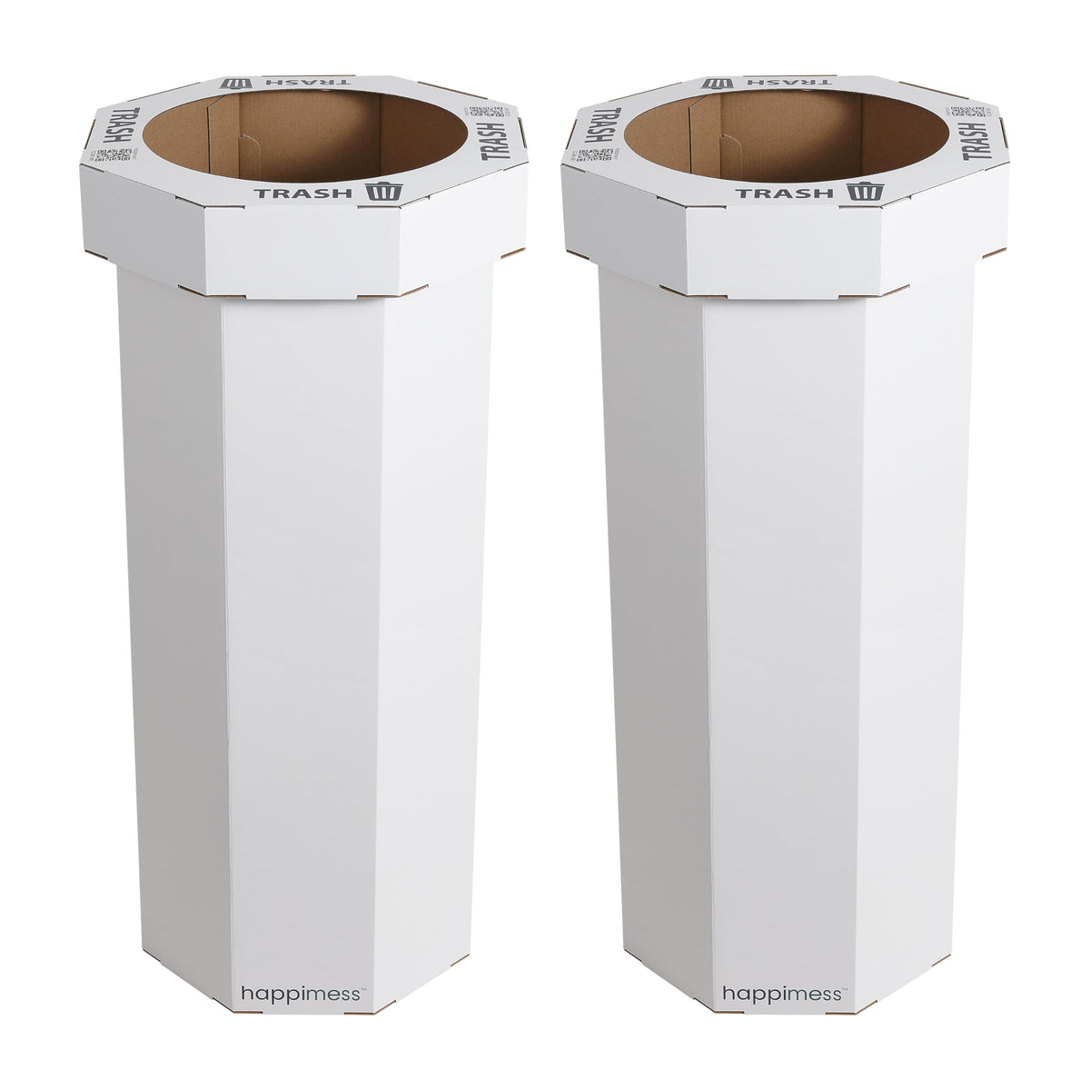 25 Gal Trash Can Bin, Brown, Set of 2