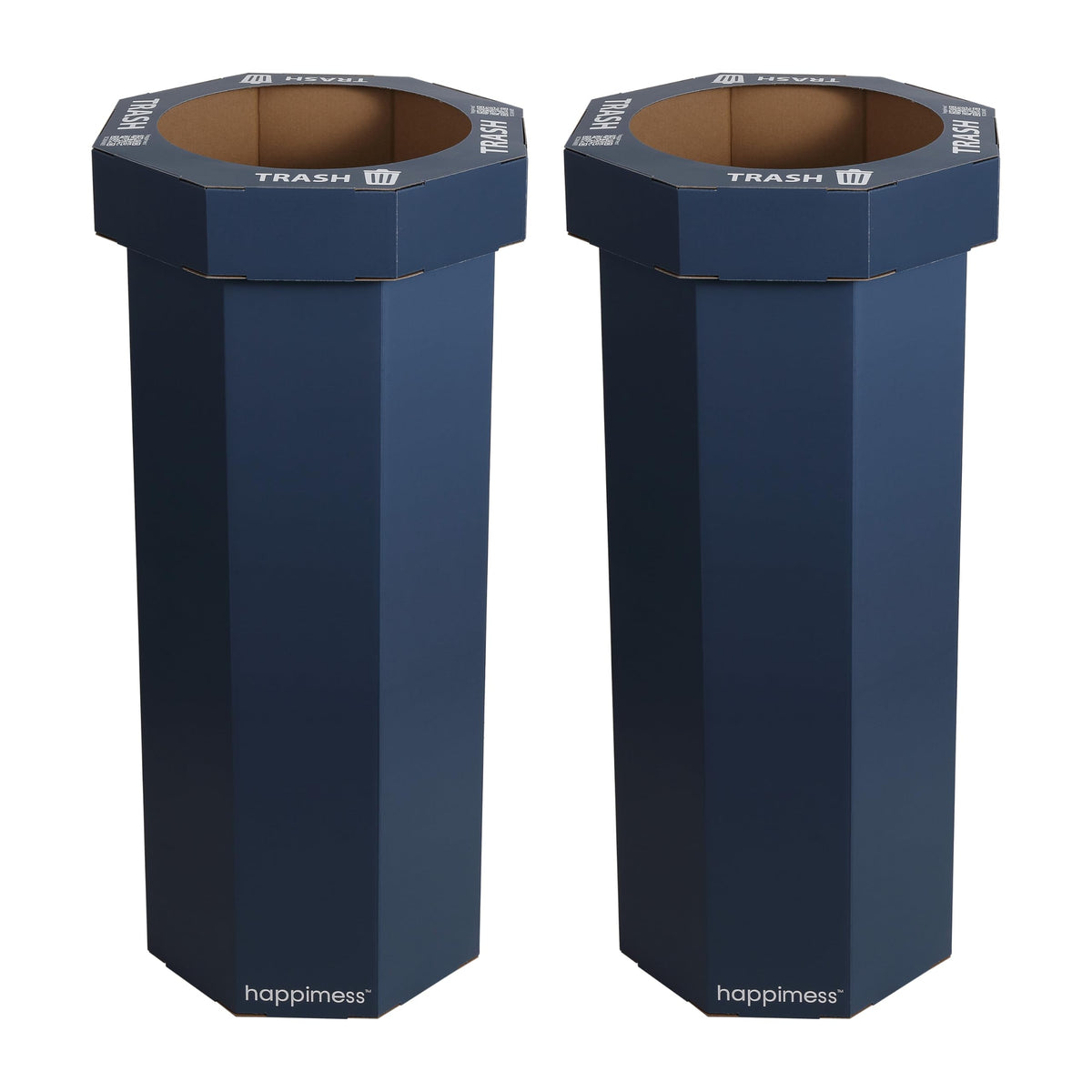 25 Gal Trash Can Bin, Brown, Set of 2