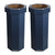 25 Gal Trash Can Bin, Brown, Set of 2