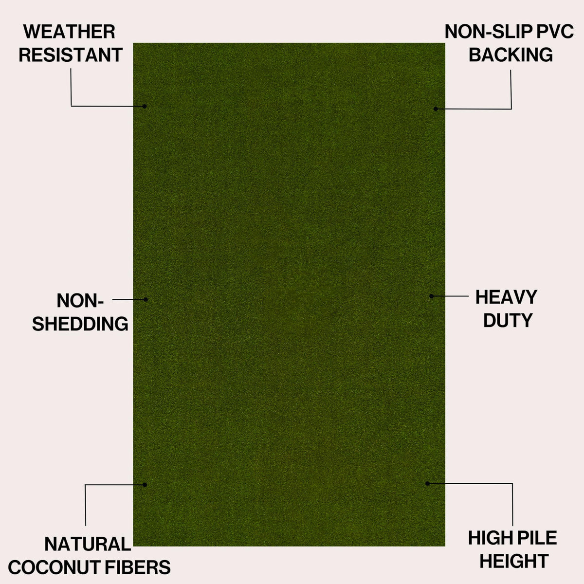 Natural Coir Indoor/Outdoor Mat 17" X 30" Natural/Black Stripe,