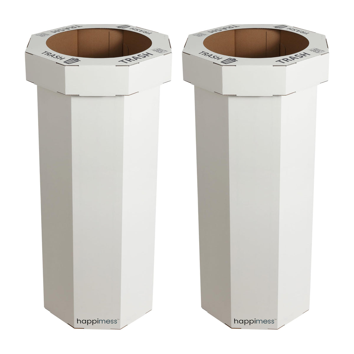 25 Gal Trash Can Bin, Brown, Set of 2