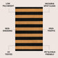 Natural Coir Indoor/Outdoor Mat 17" X 30" Natural/Black Stripe,