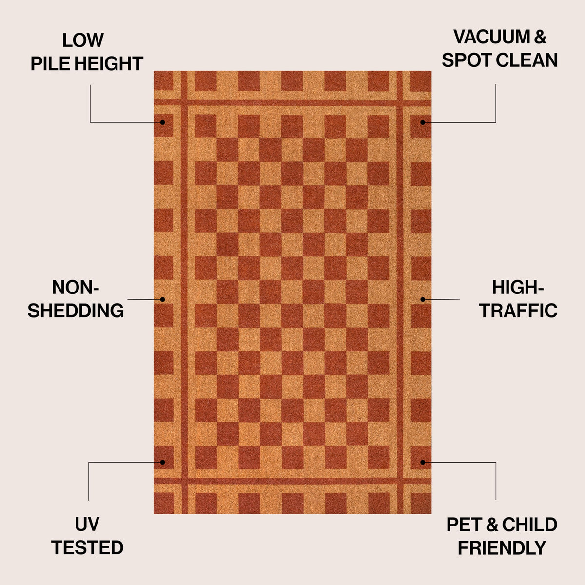 Natural Coir Indoor/Outdoor Mat 17" X 30" Natural/Black Stripe,