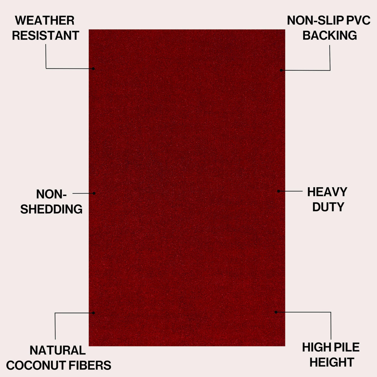 Natural Coir Indoor/Outdoor Mat 17" X 30" Natural/Black Stripe,