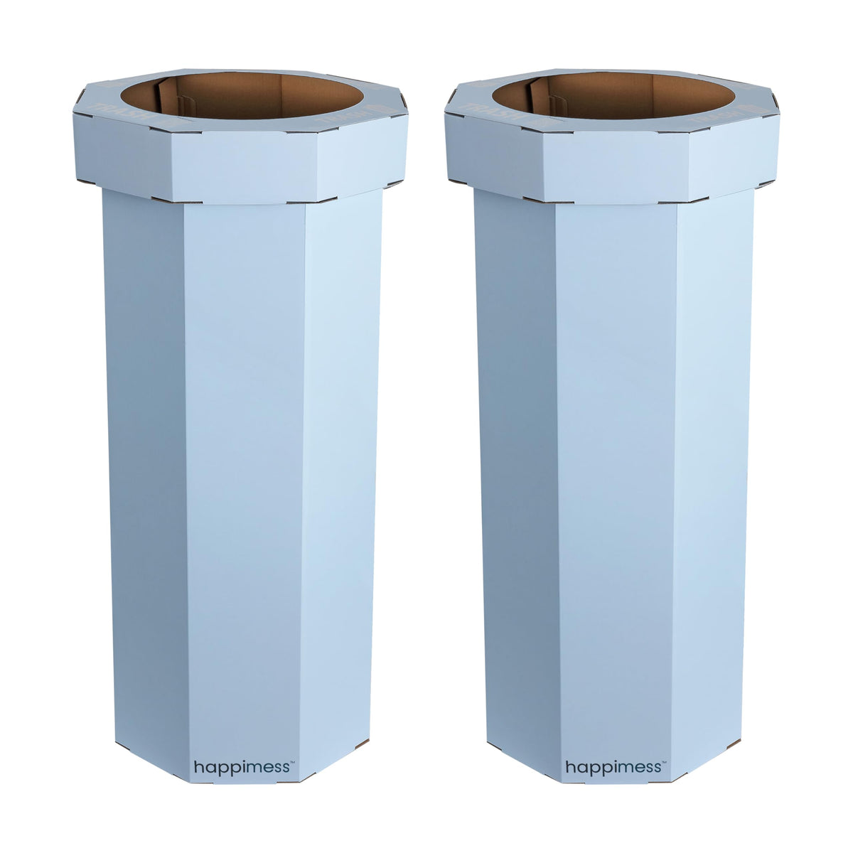 25 Gal Trash Can Bin, Brown, Set of 2