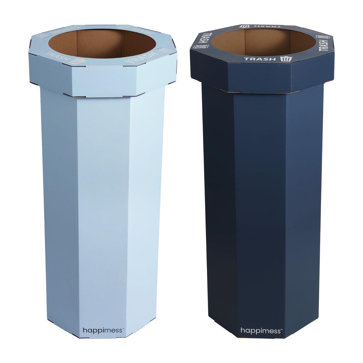 25 Gal Trash Can Bin, Brown, Set of 2